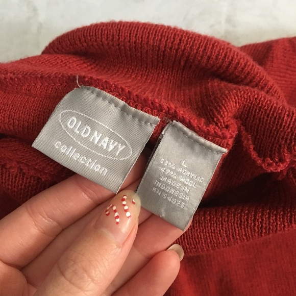 ⭐️ Rustic Red Turtleneck Pullover Wool Blend Sweater - Picture 4 of 6